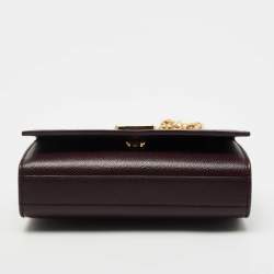 Pre Owned Saint Laurent Burgundy Leather Small Monogram Kate Chain Bag