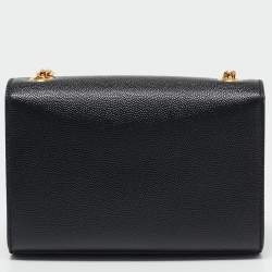 Pre Owned Saint Laurent Black Leather Small Monogram Kate Chain Bag