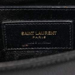 Pre Owned Saint Laurent Black Leather Small Monogram Kate Chain Bag