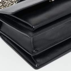 Pre Owned Saint Laurent Black Leather Medium Sunset Shoulder Bag