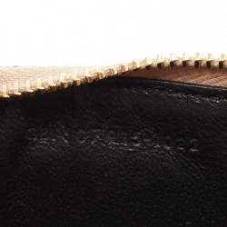 Pre Owned Saint Laurent Beige Matelasse Leather Cassandra Zip Card Case