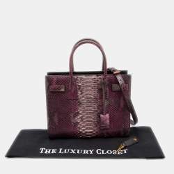 Pre Owned Saint Laurent Pink/Brown Python Leather Baby Classic Sac De Jour Tote