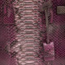 Pre Owned Saint Laurent Pink/Brown Python Leather Baby Classic Sac De Jour Tote