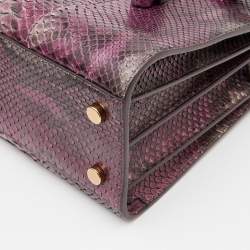 Pre Owned Saint Laurent Pink/Brown Python Leather Baby Classic Sac De Jour Tote