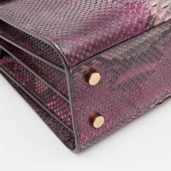 Pre Owned Saint Laurent Pink/Brown Python Leather Baby Classic Sac De Jour Tote