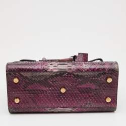 Pre Owned Saint Laurent Pink/Brown Python Leather Baby Classic Sac De Jour Tote