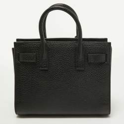 Saint Laurent Black Leather Nano Classic Sac De Jour Tote