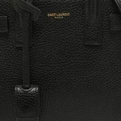 Saint Laurent Black Leather Nano Classic Sac De Jour Tote