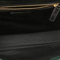 Pre Owned Saint Laurent Green Matelasse Leather Large Monogram Envelope Shoulder Bag