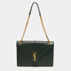 Yves Saint Laurent, Bags, Army Green Ysl Envelope Bag With Crossbody  Strap