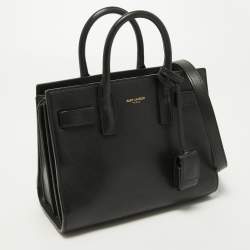 Saint Laurent Black Leather Nano Classic Sac De Jour Tote
