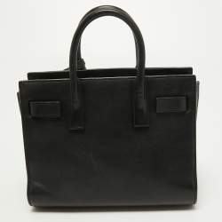 Saint Laurent Black Leather Nano Classic Sac De Jour Tote