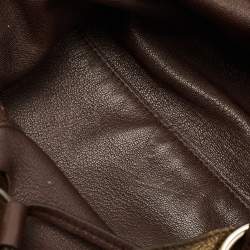 Pre Owned Yves Saint Laurent Gold/Brown Leather Reversible Double Sac Y Tote