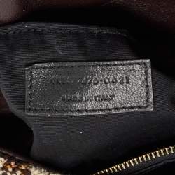 Pre Owned Saint Laurent Burgundy/Beige Tweed Small Puffer Shoulder Bag