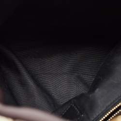 Pre Owned Saint Laurent Burgundy/Beige Tweed Small Puffer Shoulder Bag