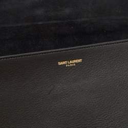 Saint Laurent Black Leather Ligne Y Clutch