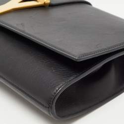 Saint Laurent Black Leather Ligne Y Clutch