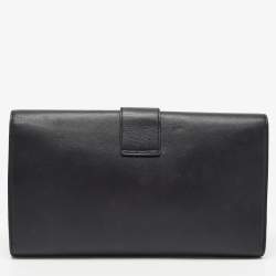 Saint Laurent Black Leather Ligne Y Clutch