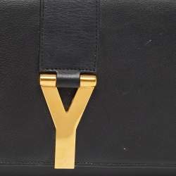 Saint Laurent Black Leather Ligne Y Clutch