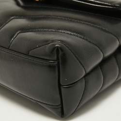 Pre Owned Saint Laurent Black Quilted Leather Loulou Toy Shoulder Bag