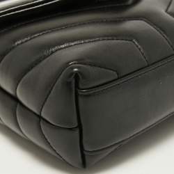 Pre Owned Saint Laurent Black Quilted Leather Loulou Toy Shoulder Bag