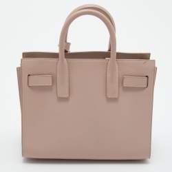 Pre Owned Saint Laurent Pink Leather Nano Classic Sac De Jour Tote