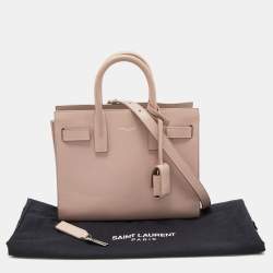 Pre Owned Saint Laurent Pink Leather Nano Classic Sac De Jour Tote
