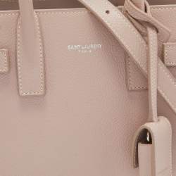 Pre Owned Saint Laurent Pink Leather Nano Classic Sac De Jour Tote