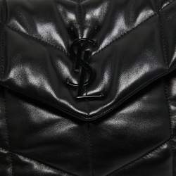 Pre Owned Saint Laurent Black Quilted Leather Small Puffer Chain Shoulder Bag