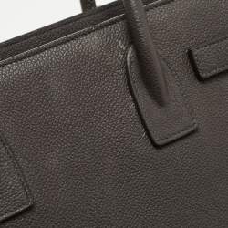 Saint Laurent Dark Grey Leather Baby Classic Sac De Jour Tote