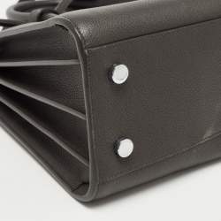 Saint Laurent Dark Grey Leather Baby Classic Sac De Jour Tote