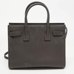 Saint Laurent Dark Grey Leather Baby Classic Sac De Jour Tote