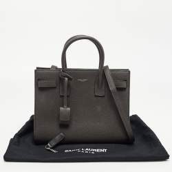 Saint Laurent Dark Grey Leather Baby Classic Sac De Jour Tote