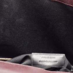 Saint Laurent Burgundy Matelassé Leather Large Monogram Envelope Shoulder Bag