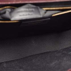 Saint Laurent Burgundy Matelassé Leather Large Monogram Envelope Shoulder Bag