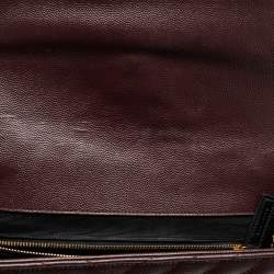 Saint Laurent Burgundy Matelassé Leather Large Monogram Envelope Shoulder Bag