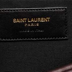 Saint Laurent Burgundy Matelassé Leather Large Monogram Envelope Shoulder Bag