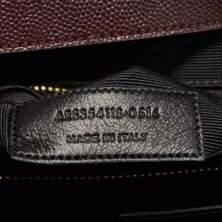 Saint Laurent Burgundy Matelassé Leather Large Monogram Envelope Shoulder Bag