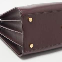Saint Laurent Burgundy Leather Small Classic Sac De Jour Tote