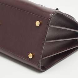 Saint Laurent Burgundy Leather Small Classic Sac De Jour Tote