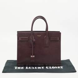 Saint Laurent Burgundy Leather Small Classic Sac De Jour Tote