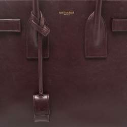 Saint Laurent Burgundy Leather Small Classic Sac De Jour Tote
