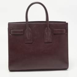 Saint Laurent Burgundy Leather Small Classic Sac De Jour Tote