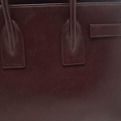 Saint Laurent Burgundy Leather Small Classic Sac De Jour Tote