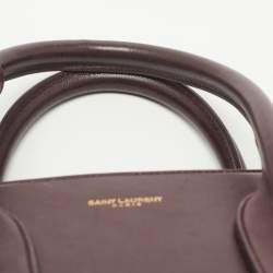 Saint Laurent Burgundy Leather Small Classic Sac De Jour Tote