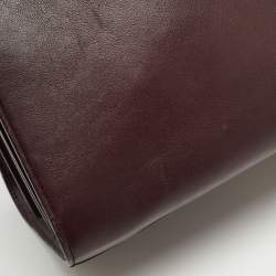 Saint Laurent Burgundy Leather Small Classic Sac De Jour Tote