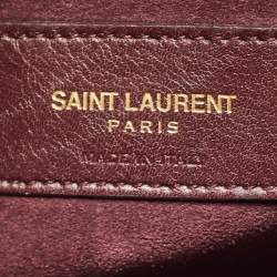 Saint Laurent Burgundy Leather Small Classic Sac De Jour Tote