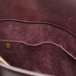Saint Laurent Burgundy Leather Small Classic Sac De Jour Tote