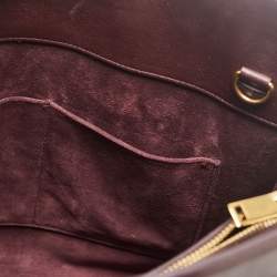 Saint Laurent Burgundy Leather Small Classic Sac De Jour Tote