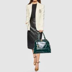 Saint Laurent Green Patent Leather Medium Majorelle Satchel